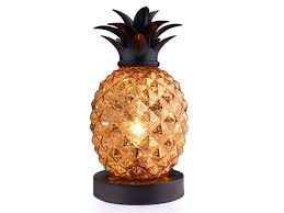 mercury glass tabletop pineapple lamp