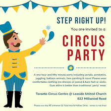 birthday parties toronto circus centre