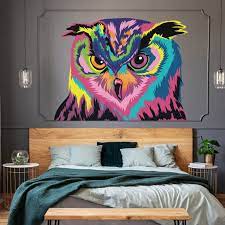 Colorful Owl Wall Sticker Cute Bird