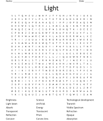 light and colour word search wordmint
