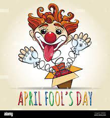 Happy April Fool's Day Illustration. Toy Clown springing out of a box.  Vector illustration in cartoon style Stock Vector Image & Art - Alamy