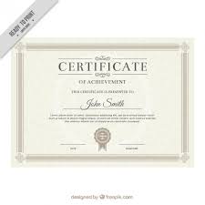 Ai Elegant Certificate Template Vector Free Download Pikoff