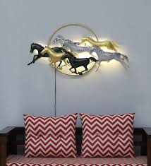 Iron 7 Horse In Circle Wall Art By