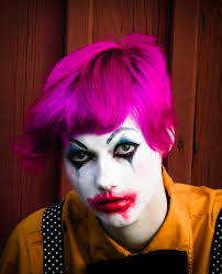 clown outfit and make up a face
