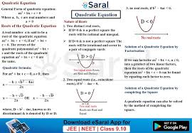 Quadratic Equation Class 10 Chapter 4