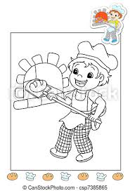 Baker coloring page at primarygames free baker coloring page printable. Works To Be Color The Baker Illustration Of A Page With The Works To Be Color Canstock