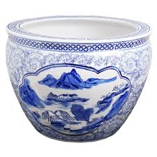 Blue And White Porcelain Garden Pots