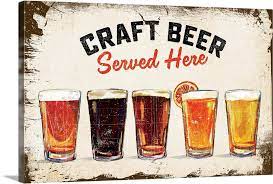 Craft Beer Lineup Vintage Sign Wall Art