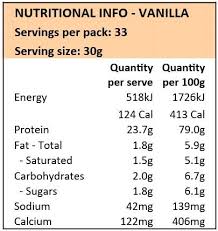 whey protein powder vanilla 1kg