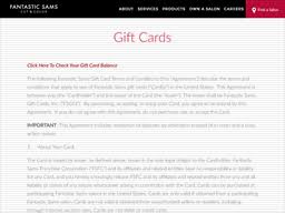 Fantastic Sams | Gift Card Balance Check | United States - gcb.today