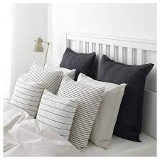 grey and white bedding
