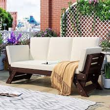 Acacia Wood Outdoor Loveseat Day Bed