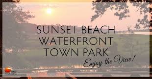 sunset beach waterfront town park