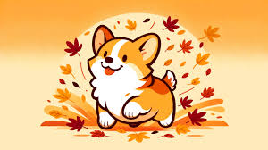 corgi cute dog autumn 4k wallpaper