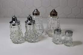 Vintage Lead Crystal Glass Salt And