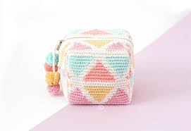 crochet toiletry bag tapestry cube