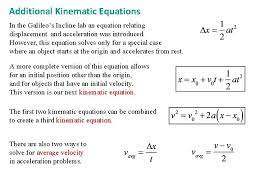 Kinematics Kinematic Equations
