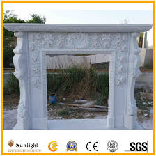 White Marble Stone Fireplace Mantel