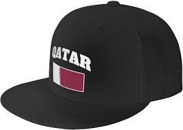 Baseball Cap Qatari Katar Qatar Flag Flat Brim Hat Black at Amazon Men's  Clothing store