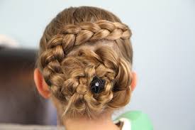 This beautiful braided flower hair style is suitable for medium long hair. Dutch Flower Braid Updo Hairstyles Cute Girls Hairstyles