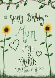 happy birthday mum my hero card