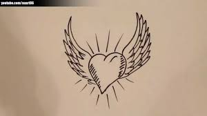 How To Draw A Heart With Angel Wings Youtube