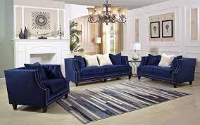 jonas navy blue velvet sofa