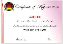 Employee Of The Month Certificate Template 9 Best Example