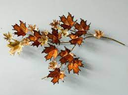 Metal Maple Tree Branch Wall Sculpture