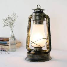 Rarlonly Retro Lantern Kerosene Lamp Bedroom Table Lamp
