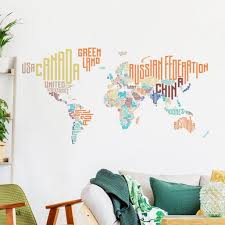World Map Wall Decals Ambiance