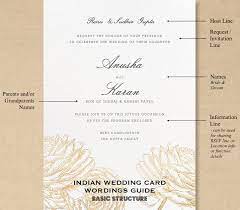If multiple parties are chipping in for the wedding, the invitation begins with the bride's name, followed by the groom's name, and finally the parents' names, starting with the bride's parents. Wedding Invite Wording Guide What To Say On The Wedding Card The Urban Guide