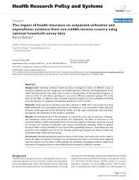 Social insurance is insurance that is provided and supervised by the state, without the aim of making a profit. Pdf The Impact Of Health Insurance On Outpatient Utilization And Expenditure Evidence From One Middle Income Country Using National Household Survey Data