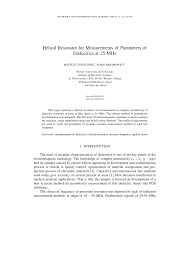 Pdf Helical Resonator For Measurements Of Parameters Of