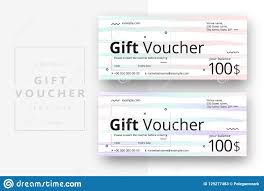 Abstract Gift Voucher Card Template Modern Discount Coupon Or C
