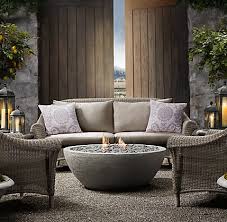 Concrete Outdoor Fireplace River Rock