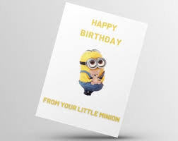 You add your favorite minions quote or select from our recommended messages. Minion Birthday Card Etsy