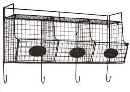 Black Wire Wall Shelf With Baskets And