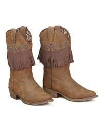Blazin Roxx Brown Fringe Annabelle Cowboy Boot Girls