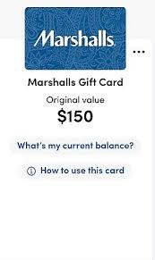 marshalls e gift card 150 ebay