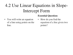 In Slope Intercept Form Powerpoint