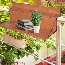 Outsunny Railing Table Spruce Outdoor