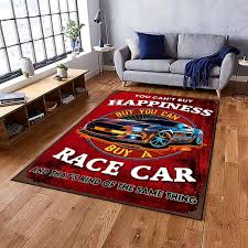 racing car pattern area rug polyester
