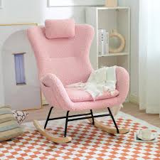 pink polyester rocking chair