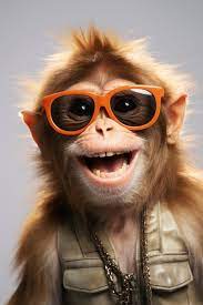 free photo view of funny monkey with