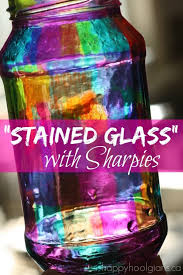 Stained Glass Jars With Sharpie Markers