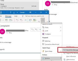 how to recall sent emails in outlook