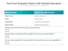 post event evaluation report with