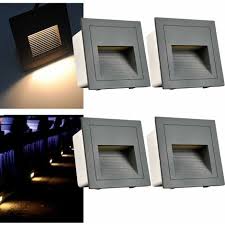 Set Of 4 3w Led Recessed Wall Lights