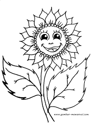 Gambar mewarnai bunga matahari sungguh menarik untuk diwarnai, selain bentuknya yang indah warnanya pun sungguh cantik. Bunga Matahari Lucu Contoh Gambar Mewarnai
